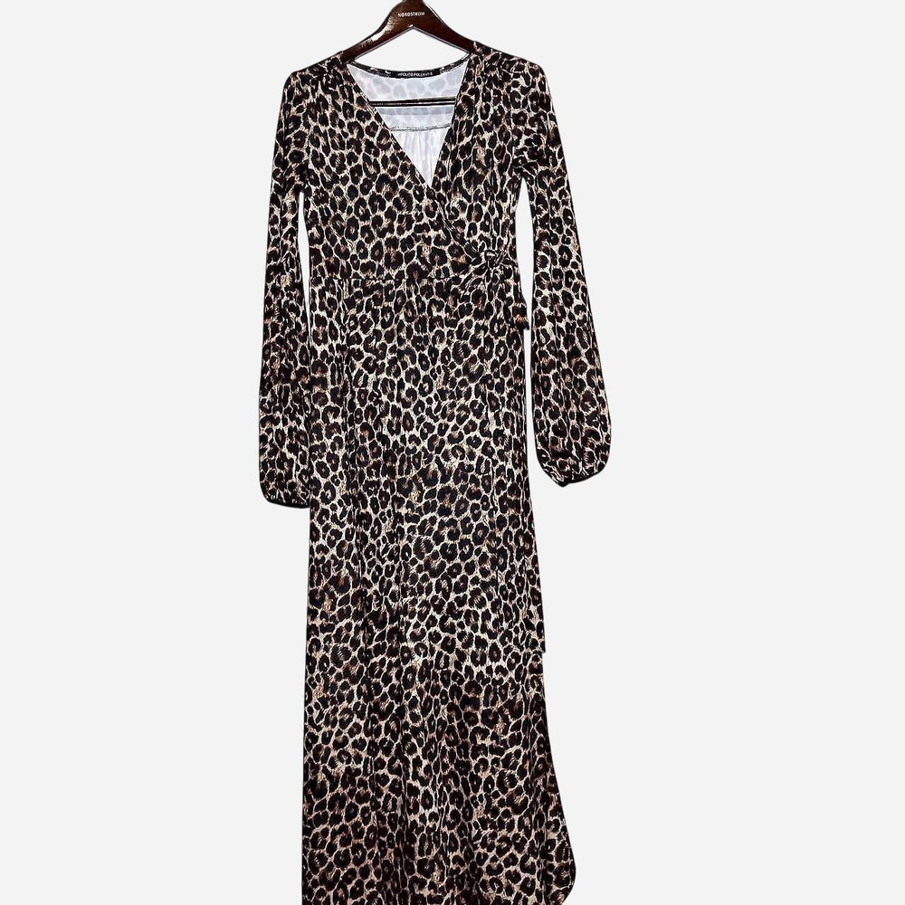 Leopard Print Wrap Dress